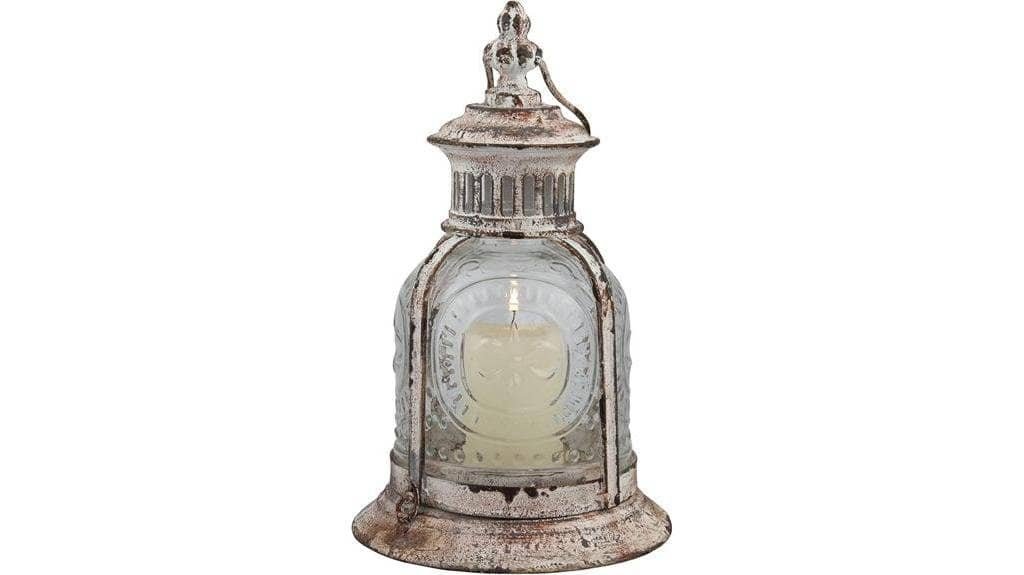 antique white candle lantern