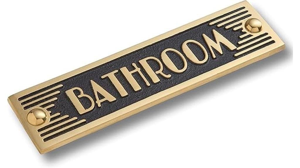 art deco bathroom door sign