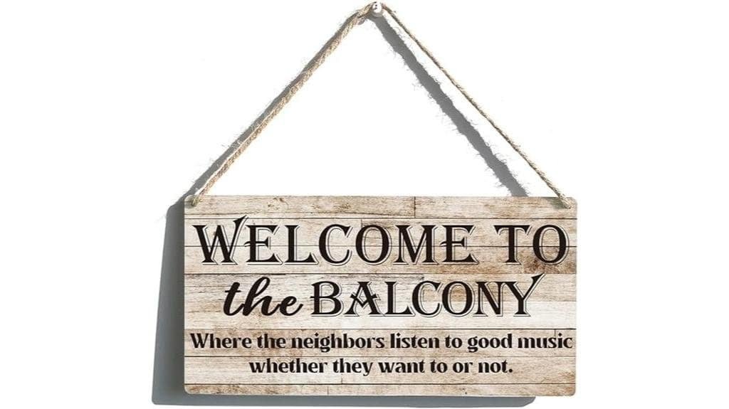 balcony sign plaque 12x6