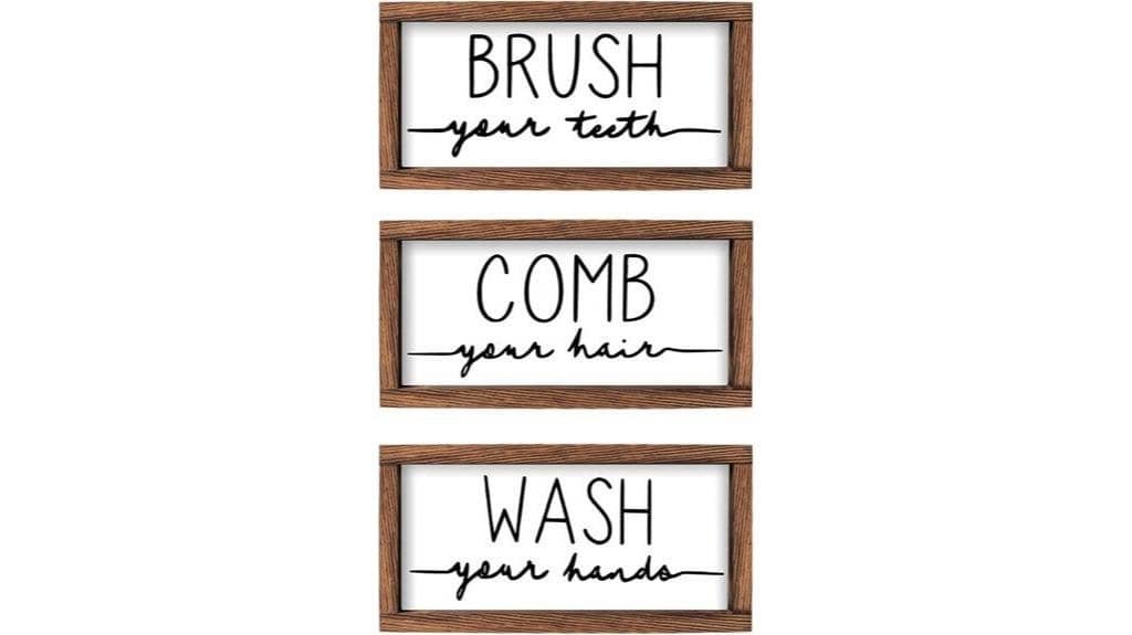 bathroom sign plaque set