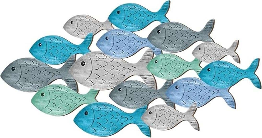 beach themed wooden fish decor