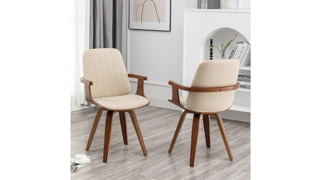 beige mid century chairs