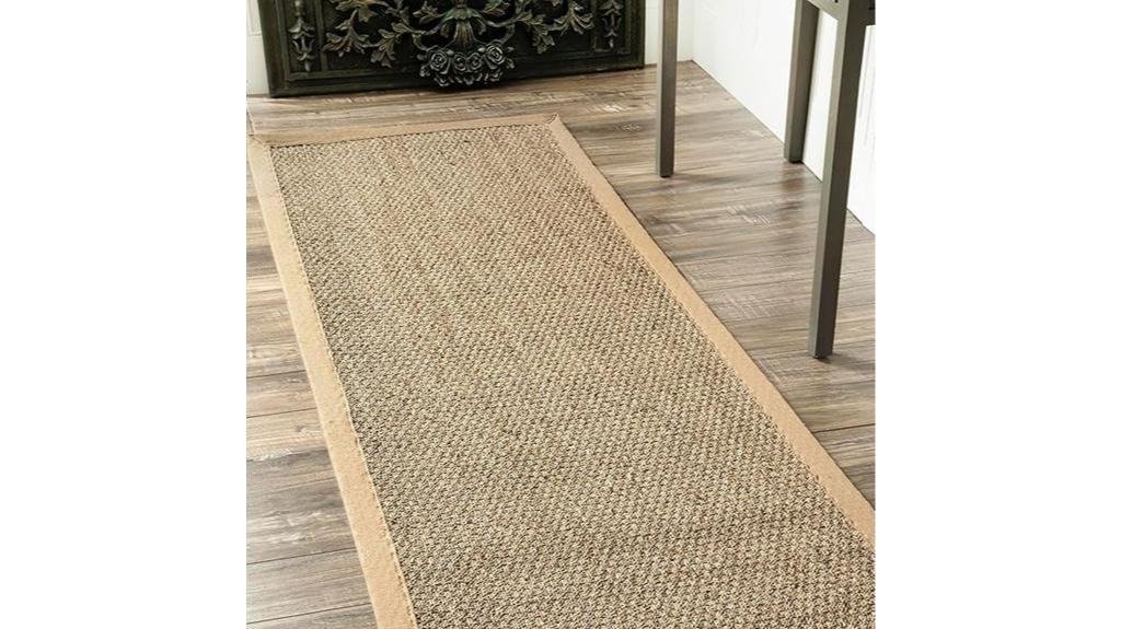 beige seagrass area rug