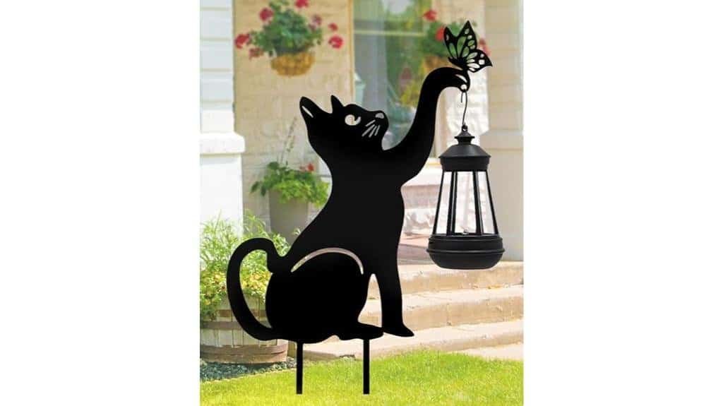 black cat solar garden lights