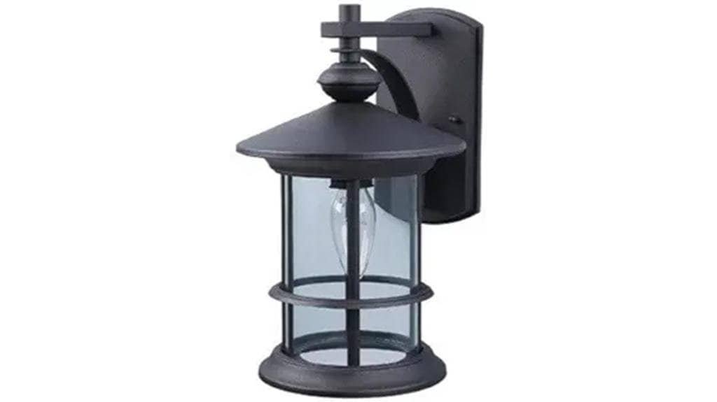 black outdoor lantern fixture