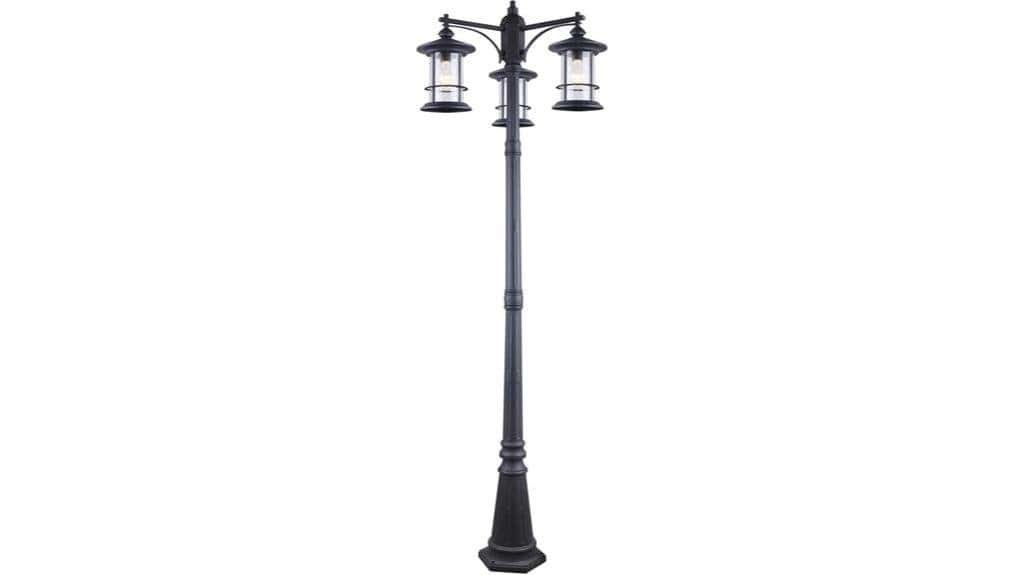 black outdoor post light