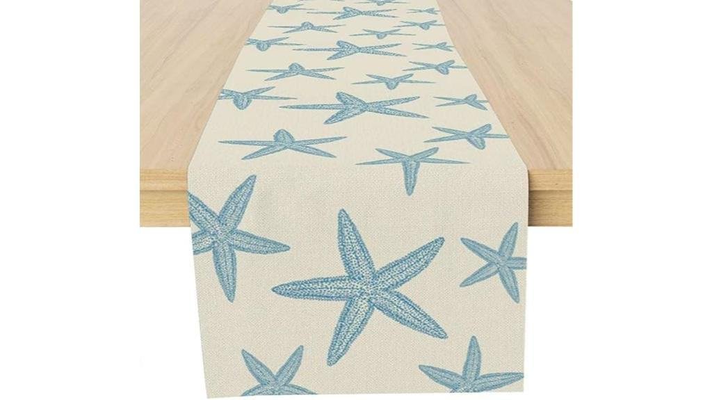 blue starfish table runner