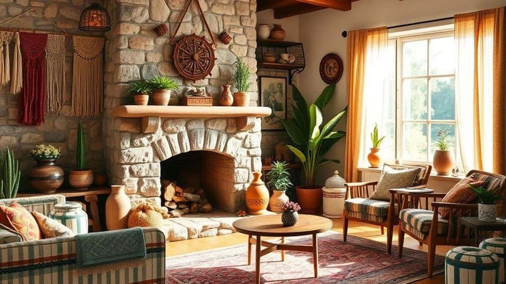 bohemian fireplace decor ideas