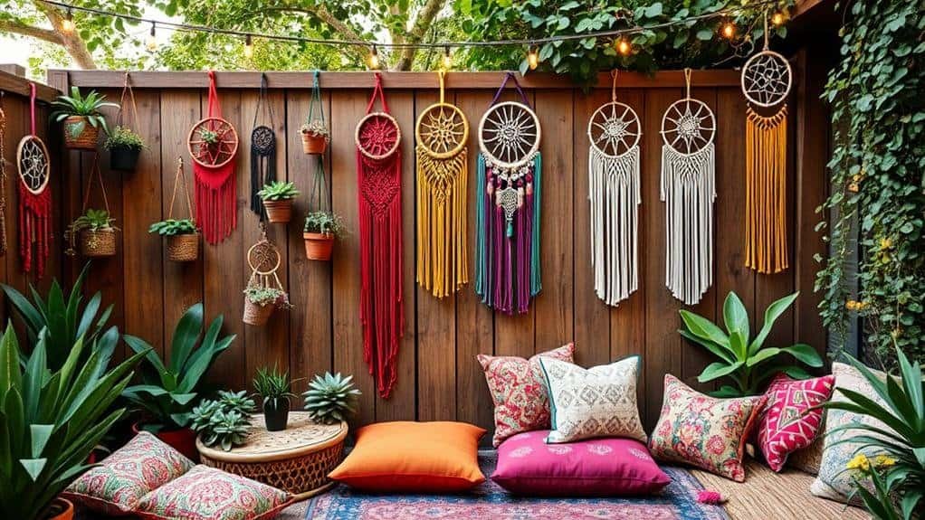 bohemian outdoor fence decor