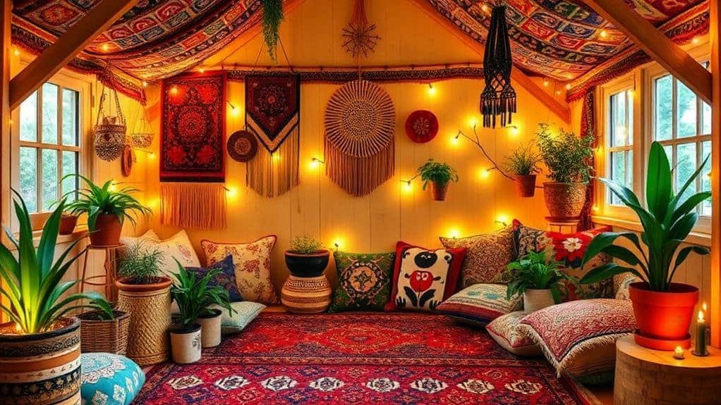 bohemian style playhouse decor