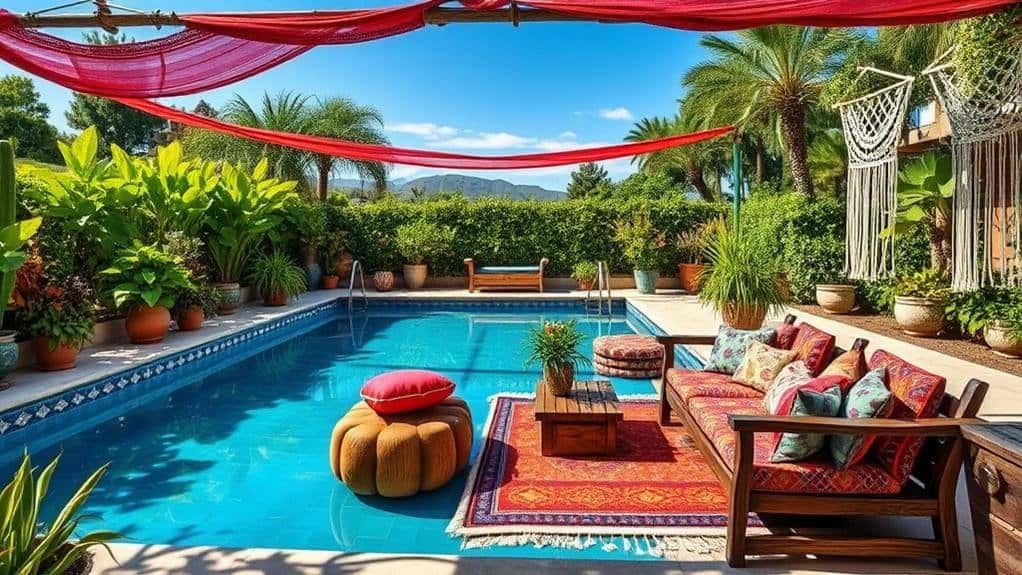 bohemian style pool decor tips