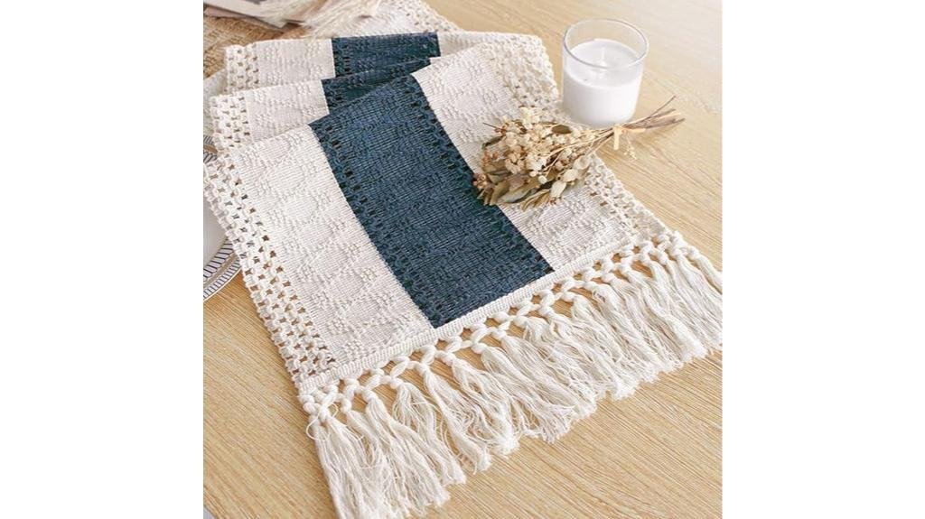 boho macrame table runner