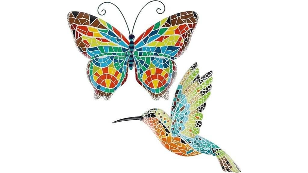 butterfly hummingbird metal art