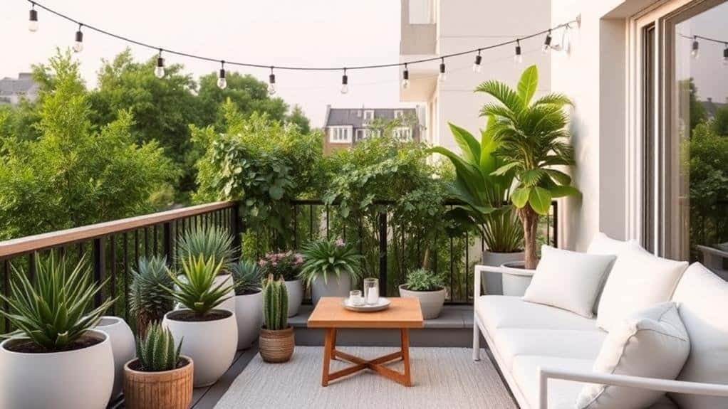 chic minimalist balcony decor