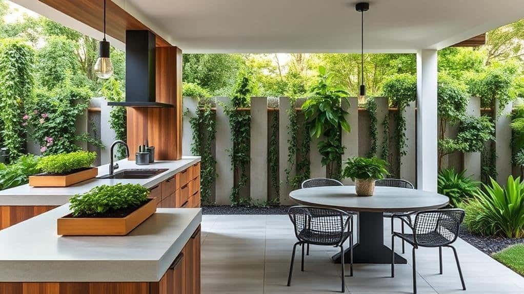 chic minimalist outdoor kitchen