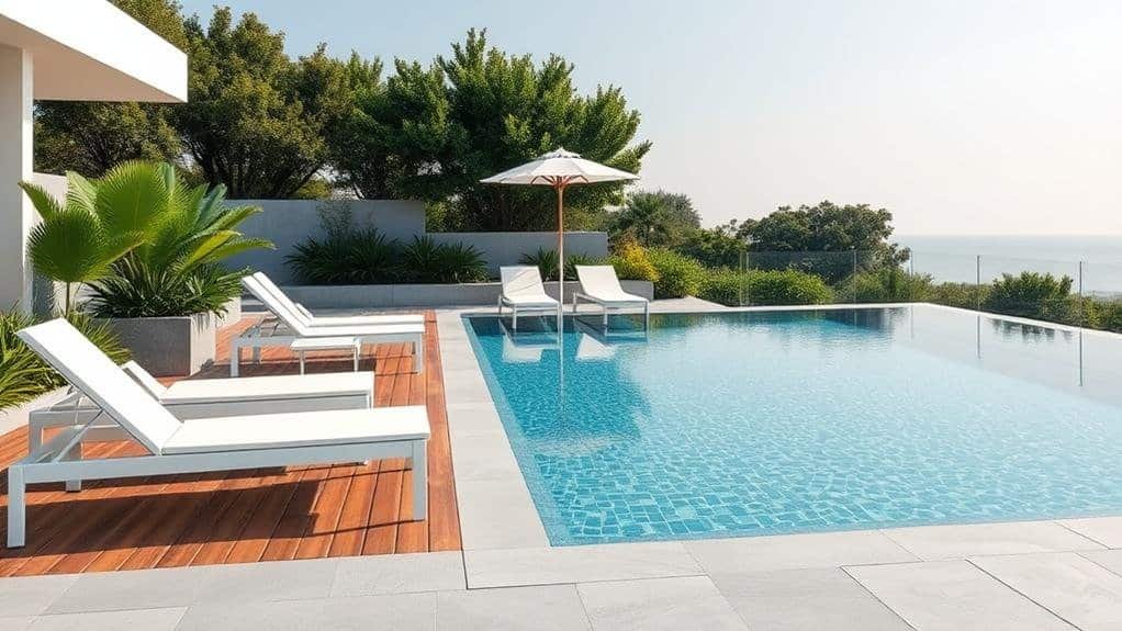 chic minimalist pool decor