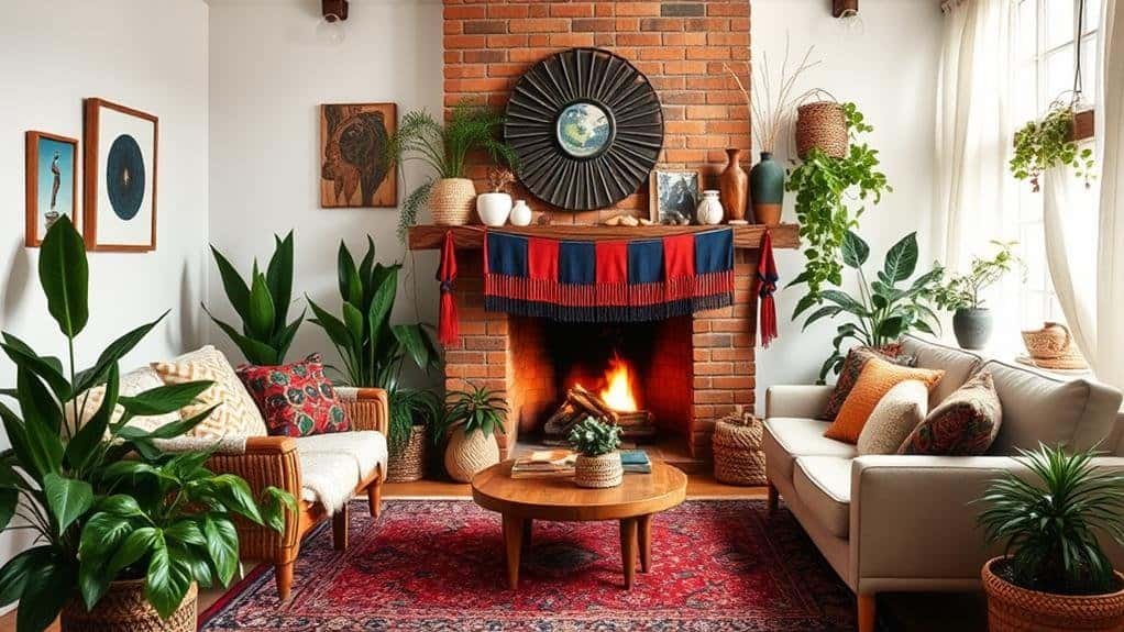 choosing bohemian fireplace decor