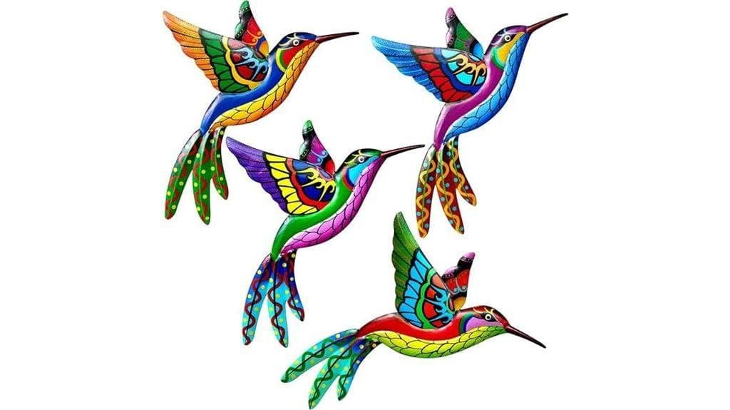 colorful garden birds sculpture