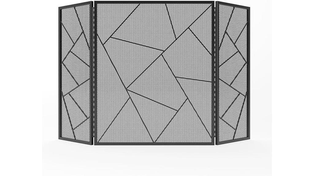 contemporary metal fireplace screen