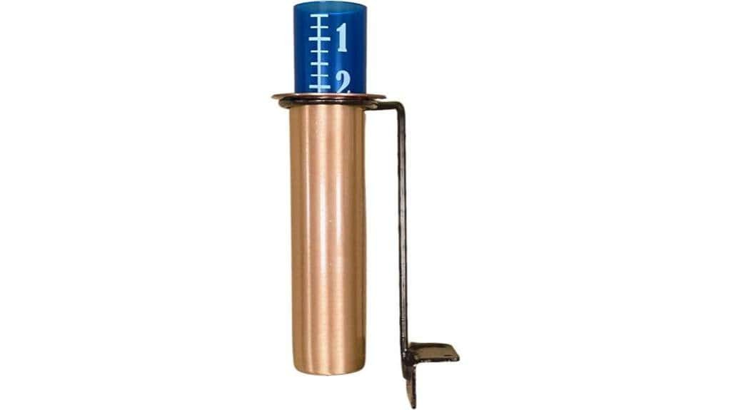 copper rain gauge winter safe