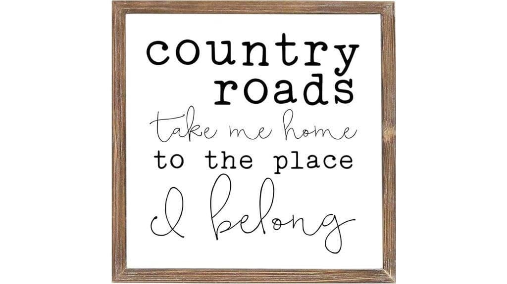 country roads wall sign