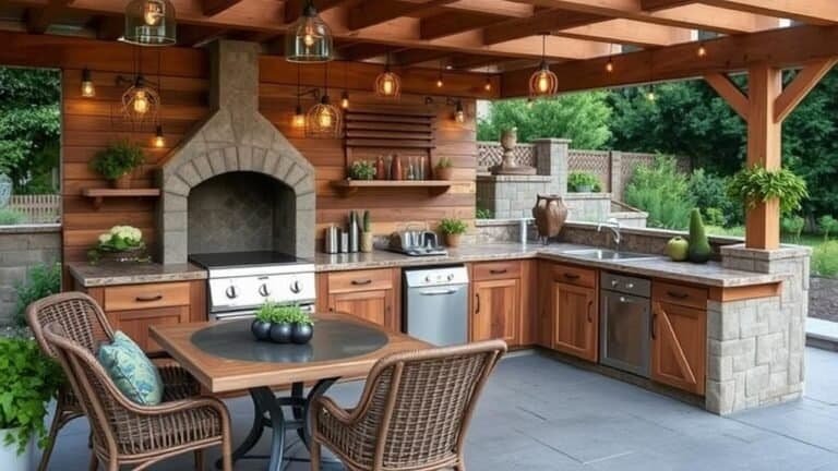 cozy rustic outdoor kitchen