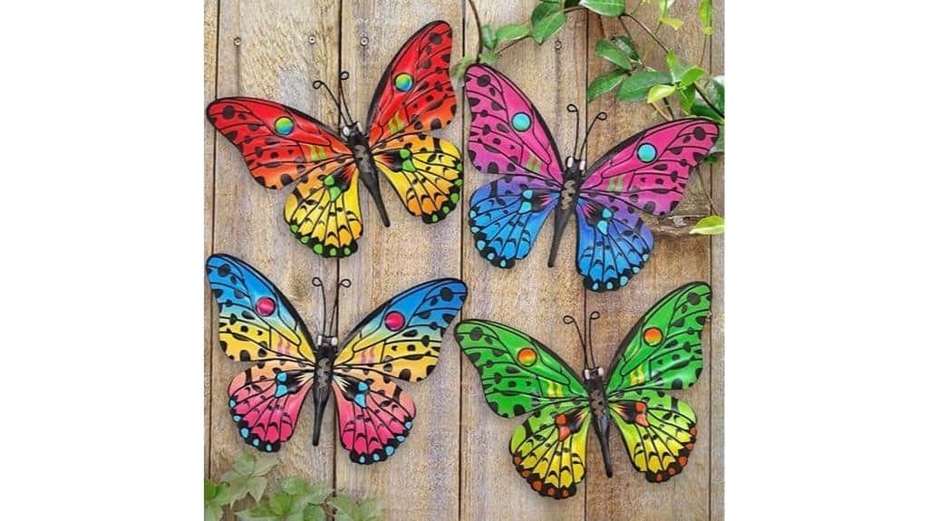 decorative metal butterfly set