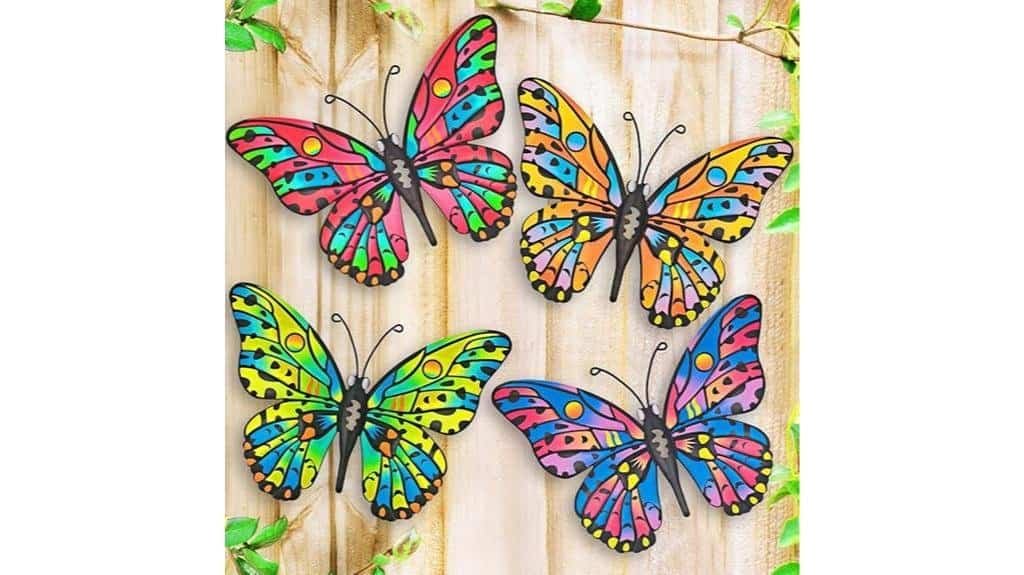 decorative metal butterfly set