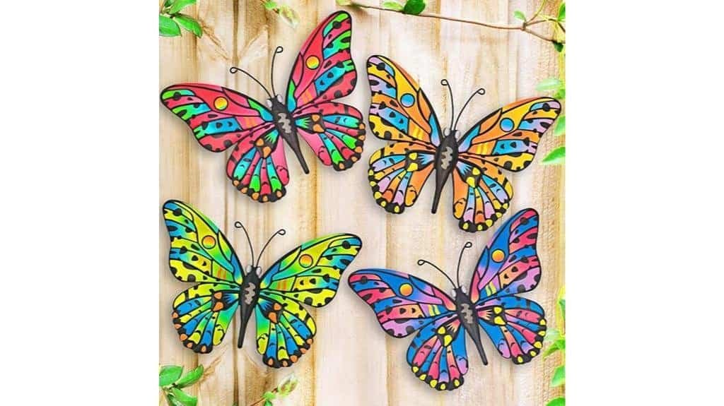 decorative metal butterfly set