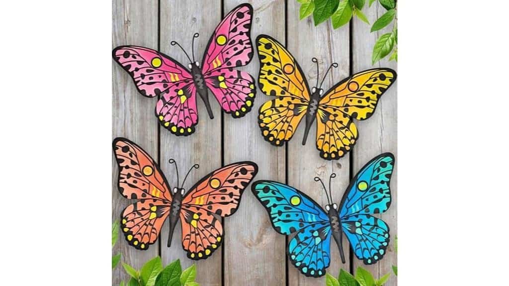 decorative metal butterfly set