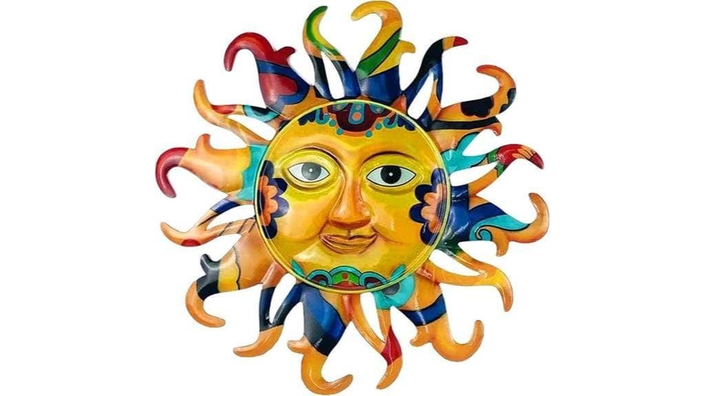 decorative metal sun face