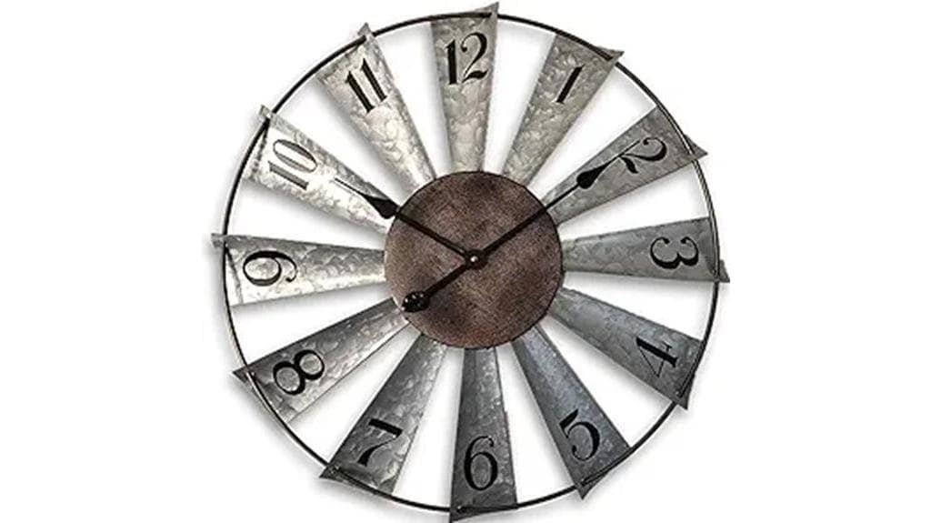 distressed metal wall clock