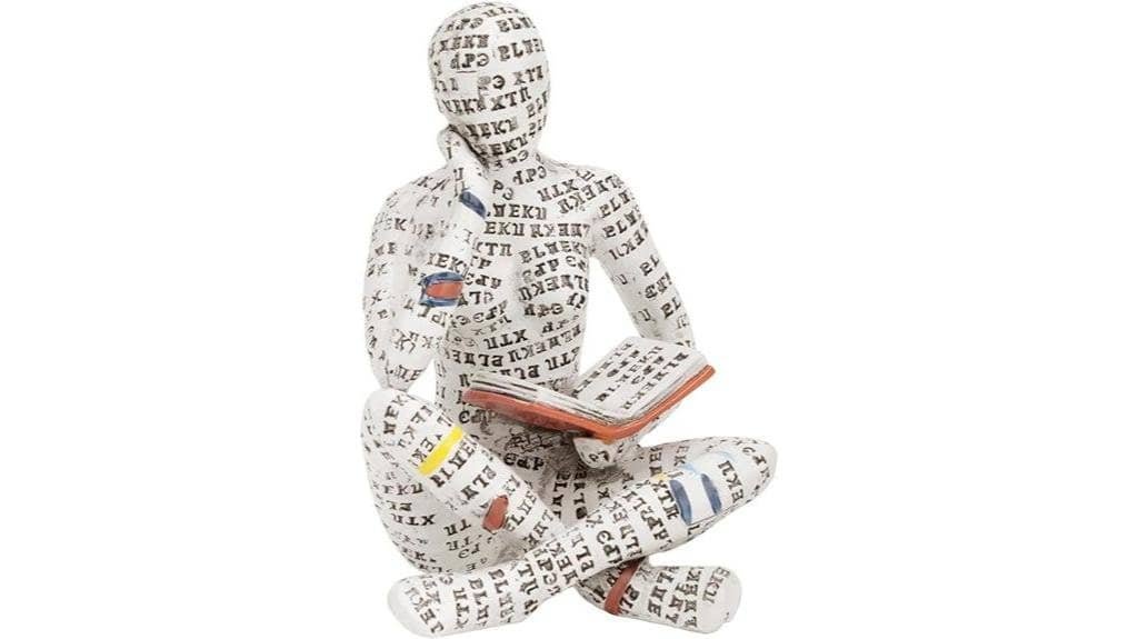 elegant reading woman sculpture