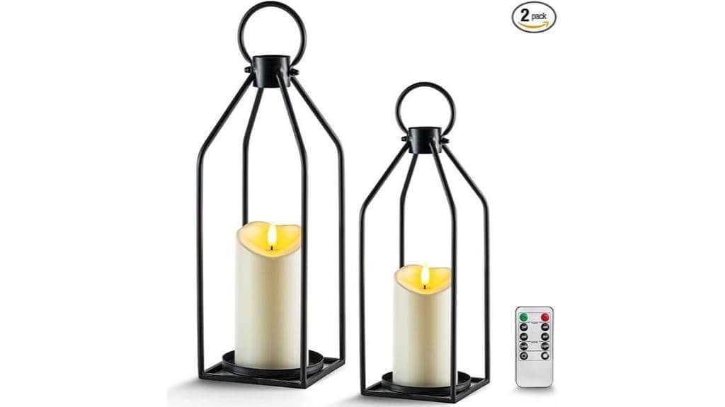 flameless candle lantern decor