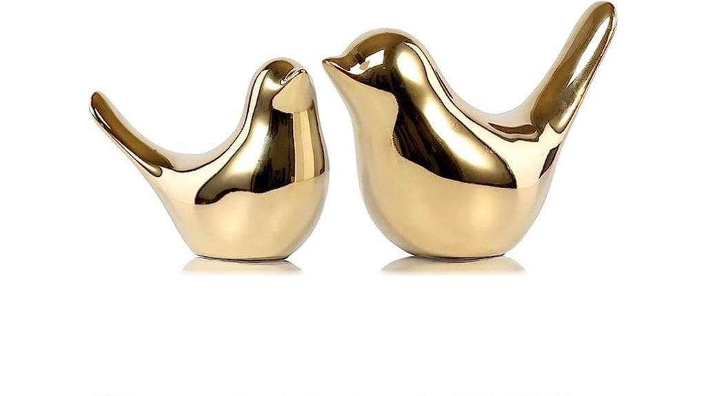 gold small bird figurines