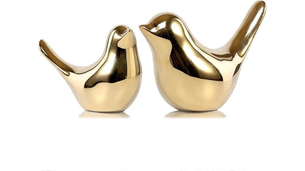 gold small bird statues