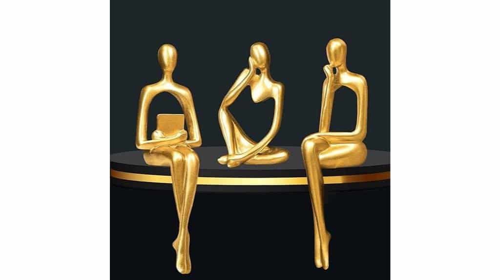 gold thinker sculptures set