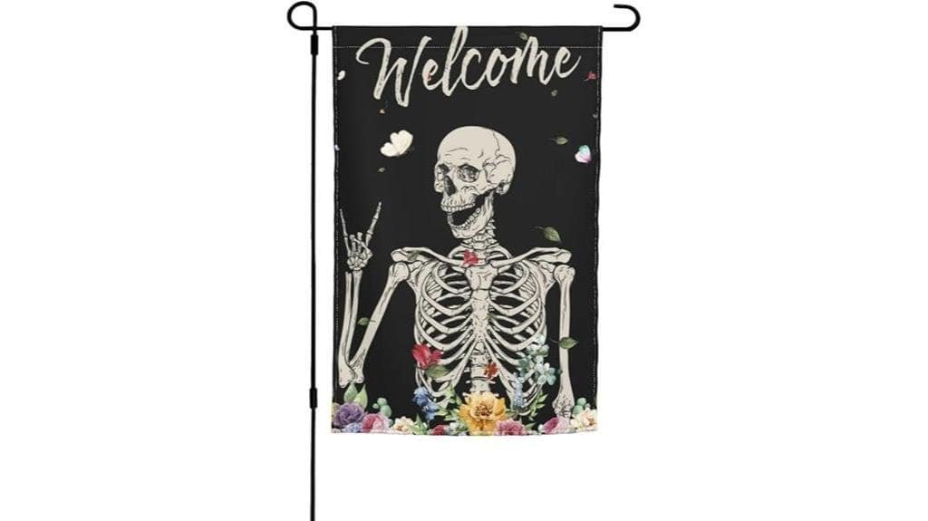 gothic skeleton halloween flag