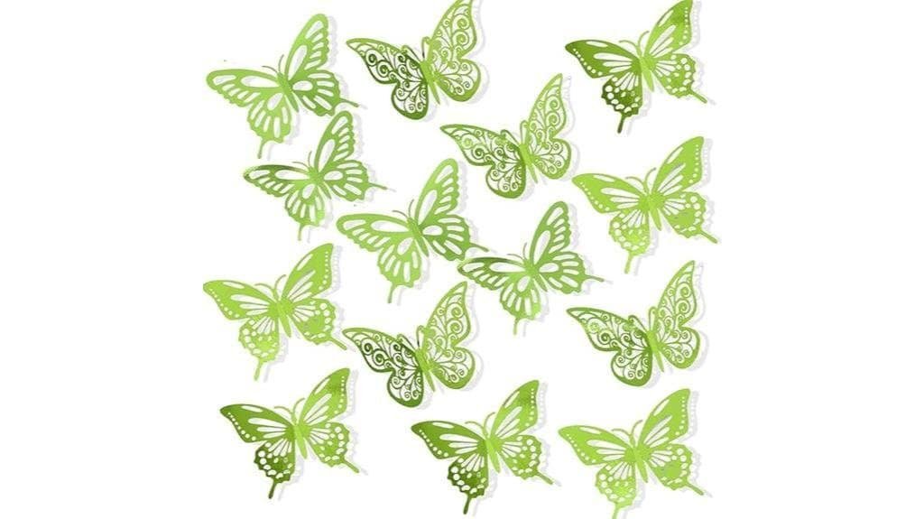 green 3d butterfly stickers