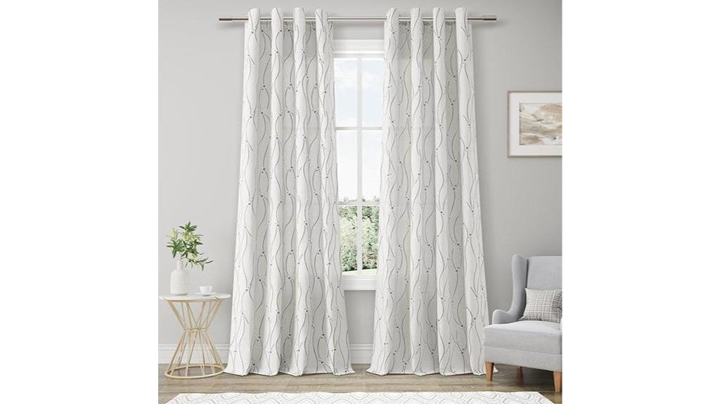 grey stars linen curtains