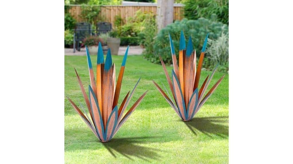 hand painted agave sculptures