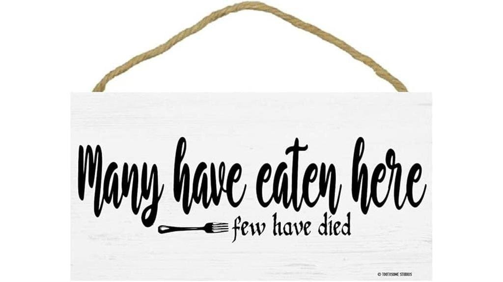 humorous cautionary dining sign