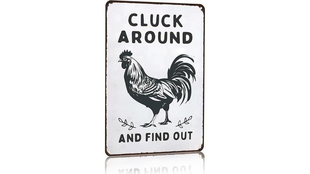 humorous chicken decor sign