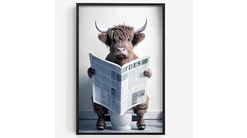 humorous highland cow canvas