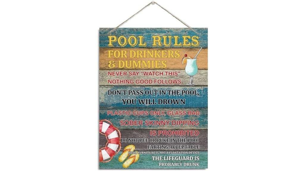 humorous rustic pool sign