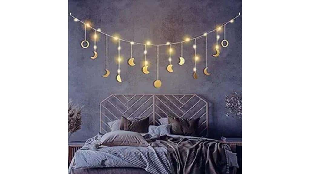 illuminated moon phase decor