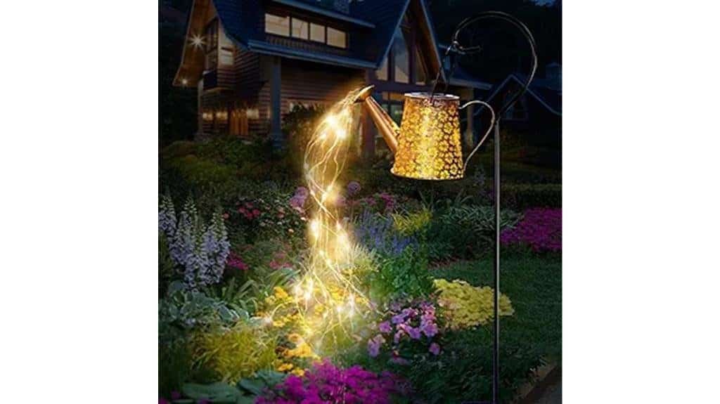 illuminated solar garden watering