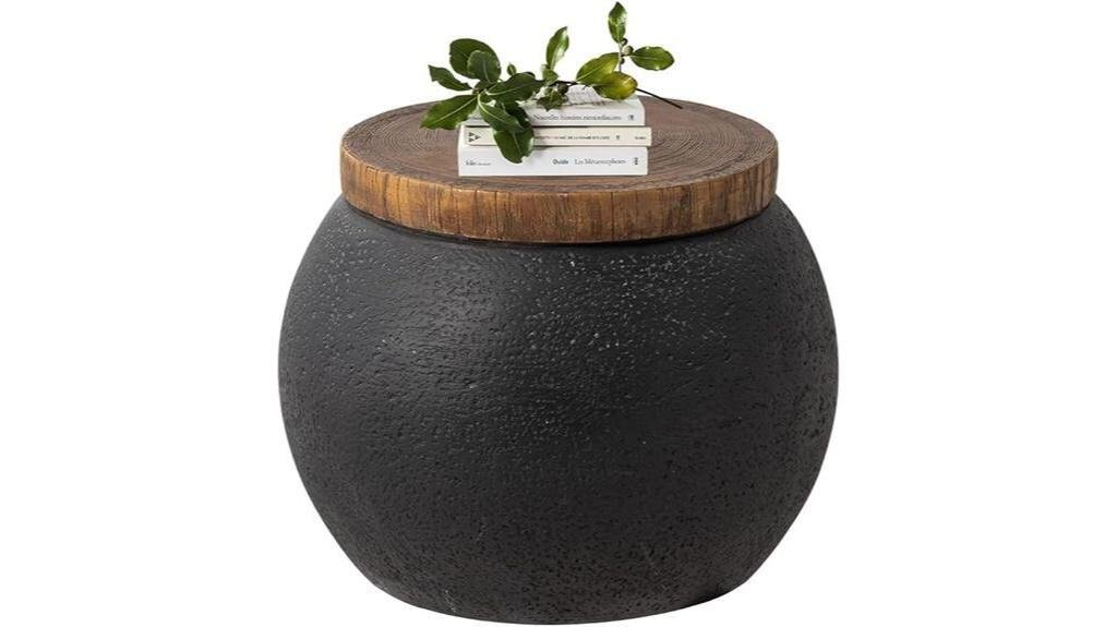 jar shaped outdoor side table