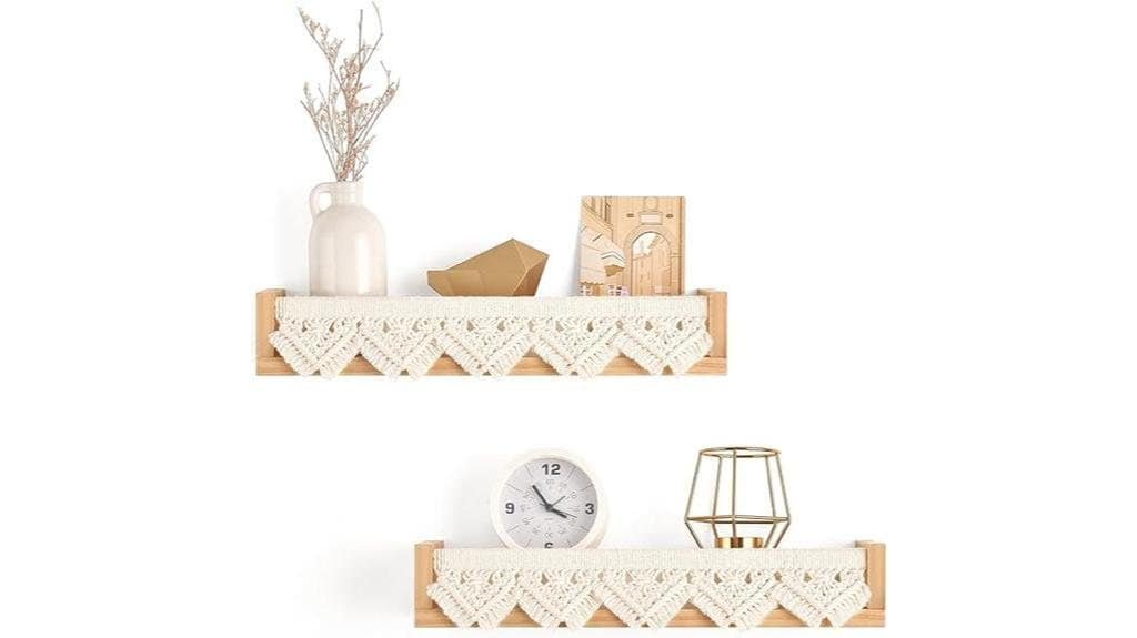 macrame floating shelves set