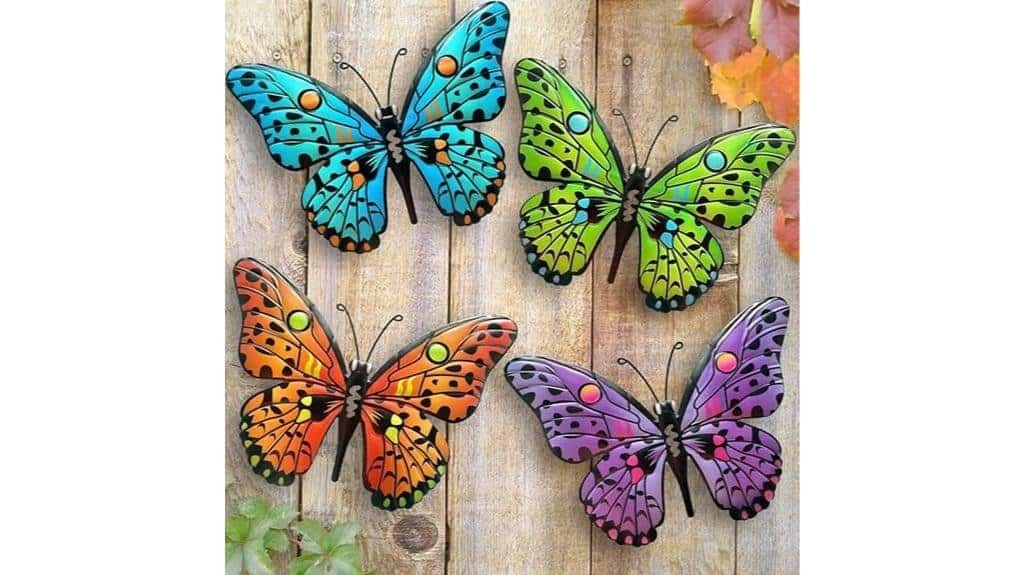 metal butterfly fence art